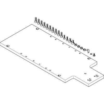 'Diagram shows a rectangular metal plate with several screws along one edge. Screws are sorted by size.'
