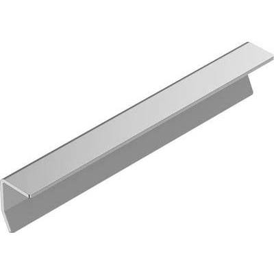 A long, silver L-shaped metal profile, shown from an oblique overhead perspective.