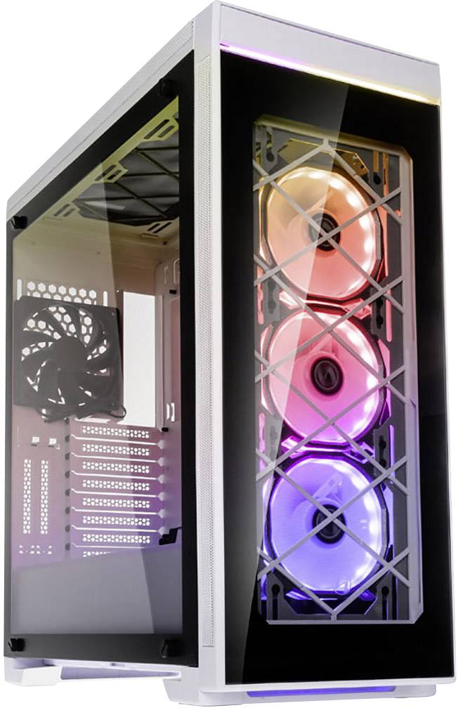 Lian Li Alpha 550W Midi tower Casing White Window, Dust filter, 3 built-in LED fans, Built-in fan