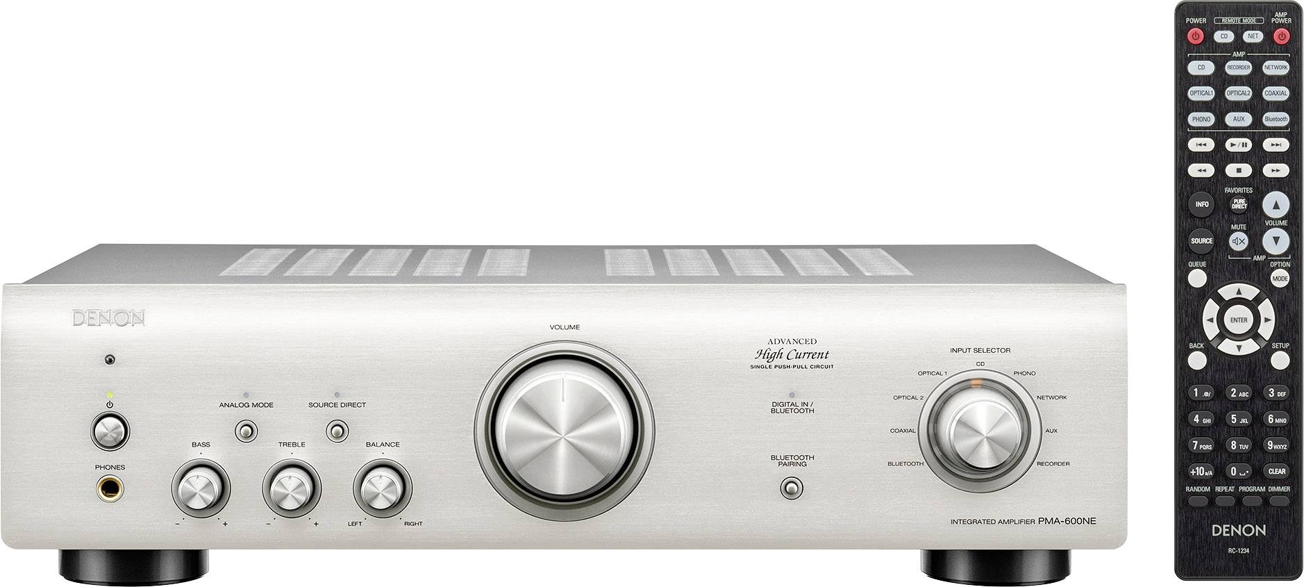 Denon PMA600NESPE2 Stereo amplifier 2 x 70 W Silver Bluetooth®, High-res audio