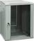 Metal server cabinet with glass door, open on the left side, suitable for housing network equipment and cables.