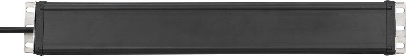 Black rectangular power supply unit housing with cable on the left, suitable for industrial applications.