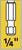 White, schematic representation of a screw head on a yellow background with the inscription '1/4"' underneath.