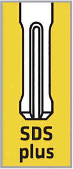 'Symbol of an SDS plus drill shaft on a yellow background.'