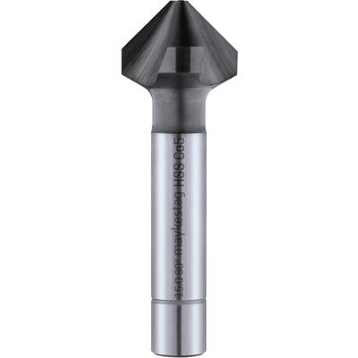 'HSS steel countersink with 90-degree point and smooth surface, used for precise countersinking in metal and wood.'