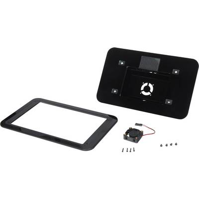 Cover with various components, including a small fan and screws.