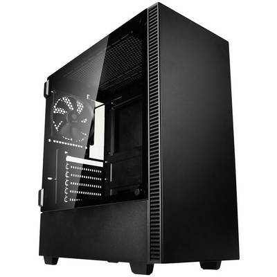 Kolink Castle Midi tower Game console casing Black 2 built-in fans, Window, Dust filter-0