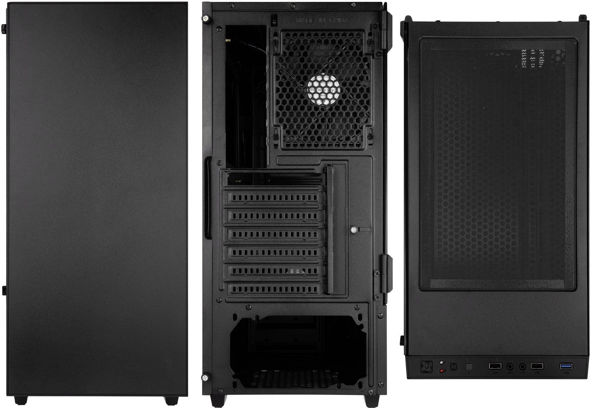 Kolink Castle Midi tower Game console casing Black 2 built-in fans, Window, Dust filter-3