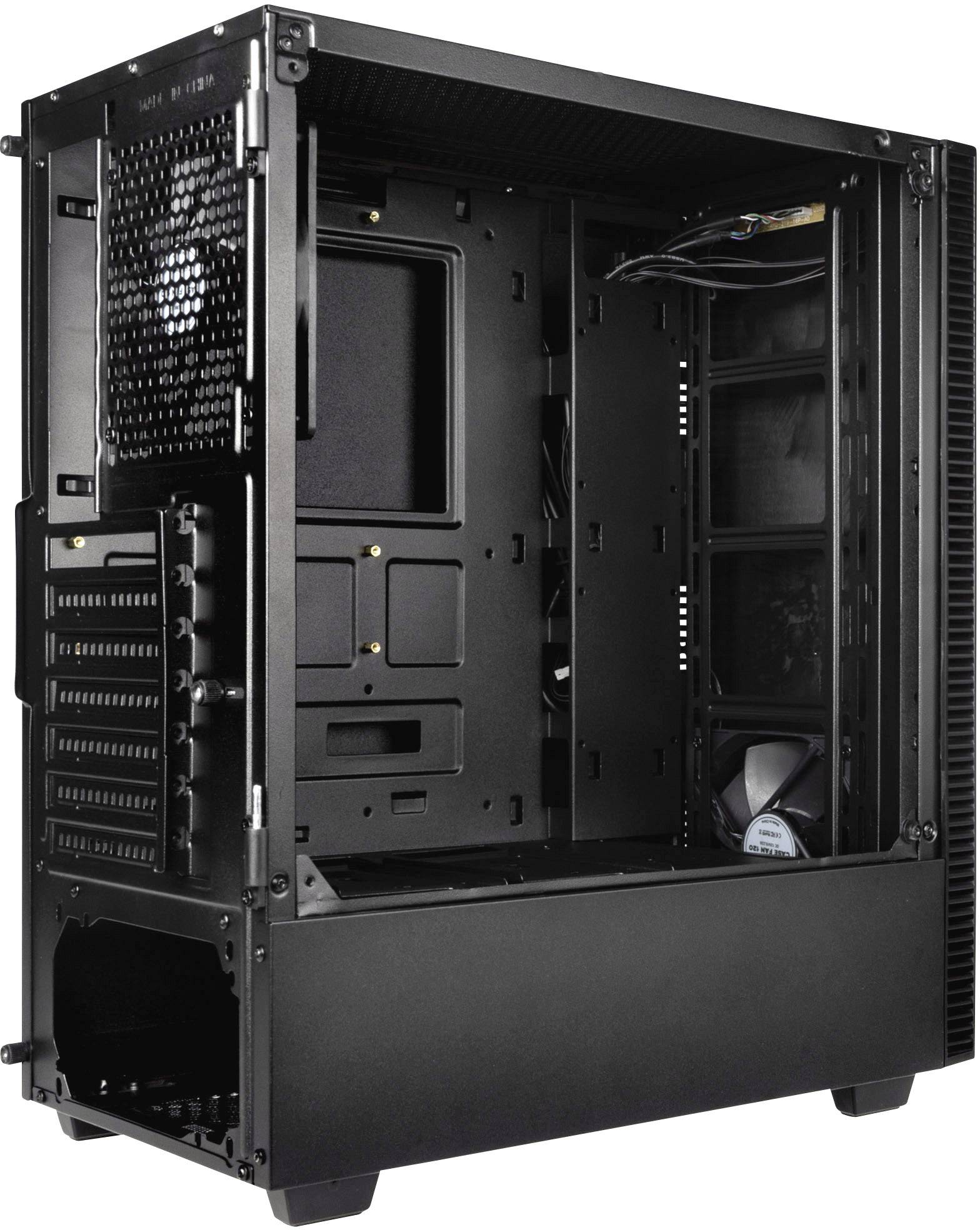 Kolink Castle Midi tower Game console casing Black 2 built-in fans, Window, Dust filter-4