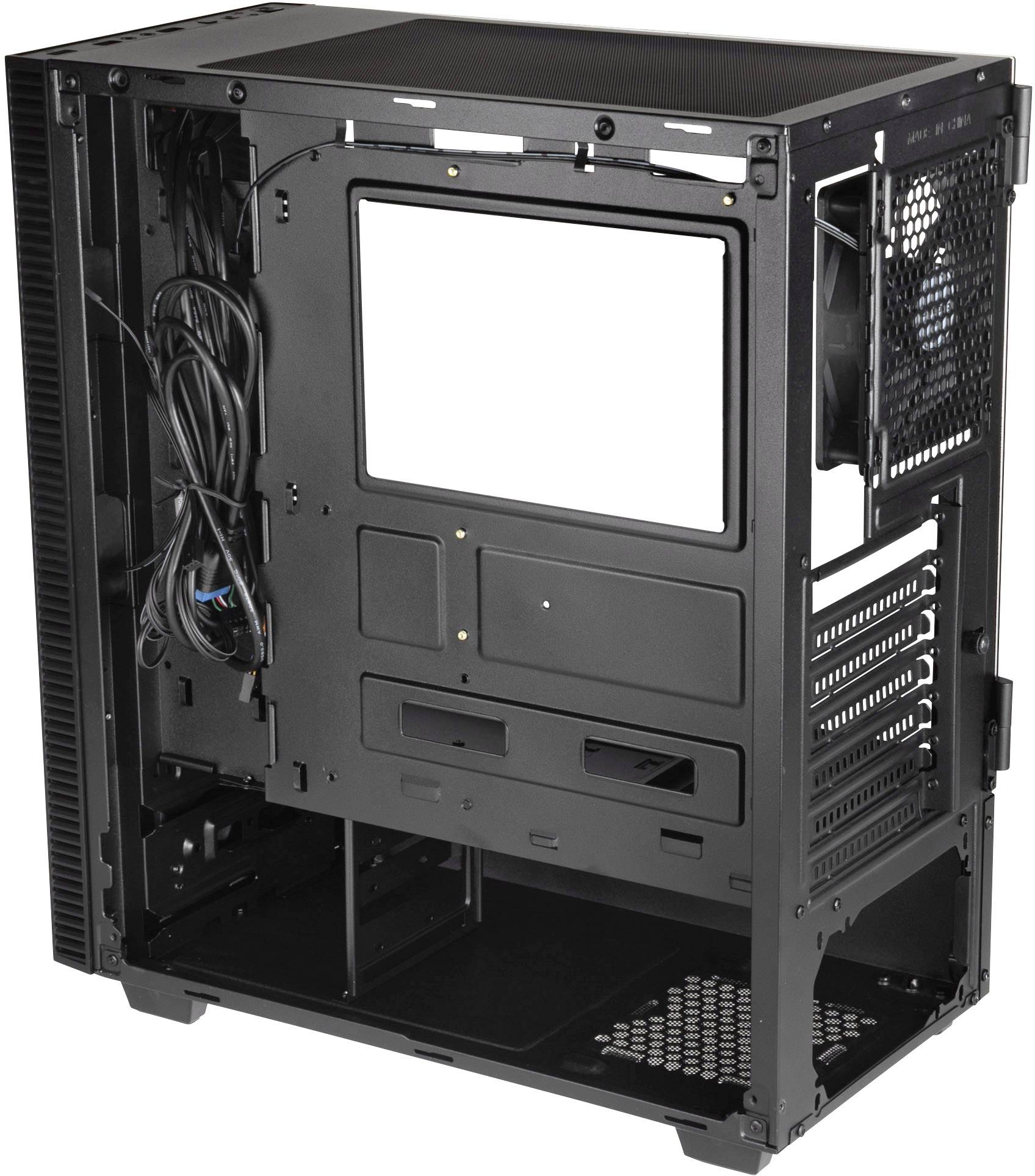 Kolink Castle Midi tower Game console casing Black 2 built-in fans, Window, Dust filter-9