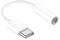 A white adapter with a USB-C port on one side and a 3.5 mm headphone socket on the other.