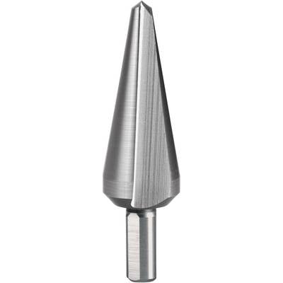 Tapered drill bit with a sharp point and smooth surface; made of metal, suitable for precise drilling in various materials.