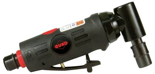 Black RUKO pneumatic tool with T-handle and angled drill attachment, shown on a white background.