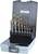A set of metal drill bits and taps in various sizes in an open grey box with the 'RUKO' logo on the lid.