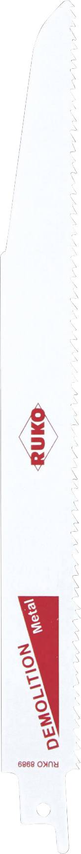 White saw blade with red markings and English text 'Mafell'.