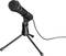 Microphone on stand with cable. Ideal for podcasts or music recordings.