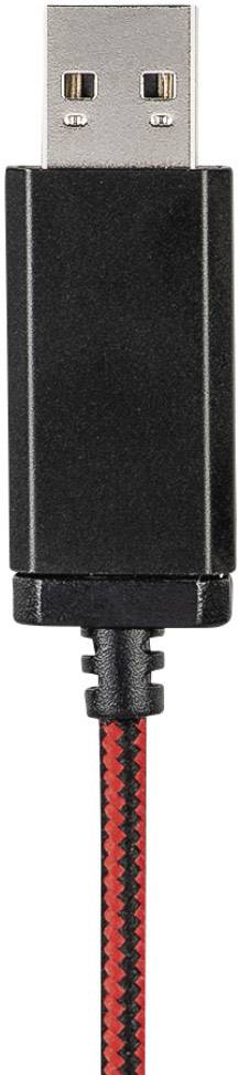Hama HS-USB400 Over-ear headset Corded (1075100) Stereo Black, Red Volume control, Microphone mute PC-1