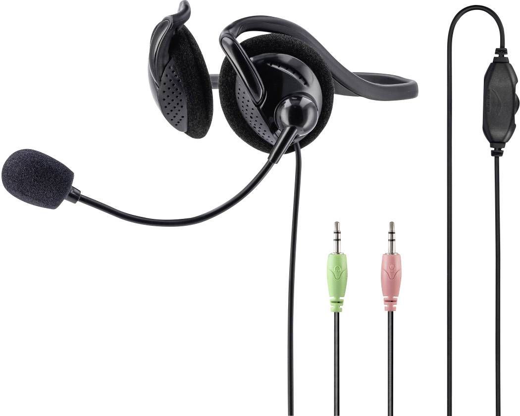Image of Hama PC On-ear headset Corded (1075100) Stereo Black Volume control, Microphone mute