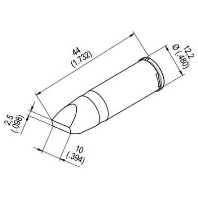 Ersa 0242CDLF100 Soldering tip Chisel-shaped Tip size 10 mm Content 1 pc(s)-0