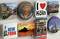 Fridge magnets featuring views of Venice, Amsterdam, Cologne, Istanbul, New York, Sydney, Innsbruck and London.