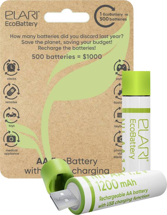 Elari Eco-Battery AA battery (rechargeable) NiMH 1200 mAh 1.2 V 2 pc(s)-2