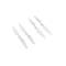 Four white propellers for a drone, symmetrically arranged, on a white background.