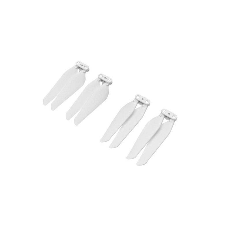 Two pairs of white drone propellers, arranged in parallel on a white background.