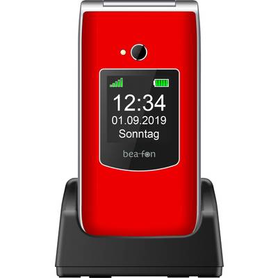 beafon SL595 Flip top mobile phone Red, Silver