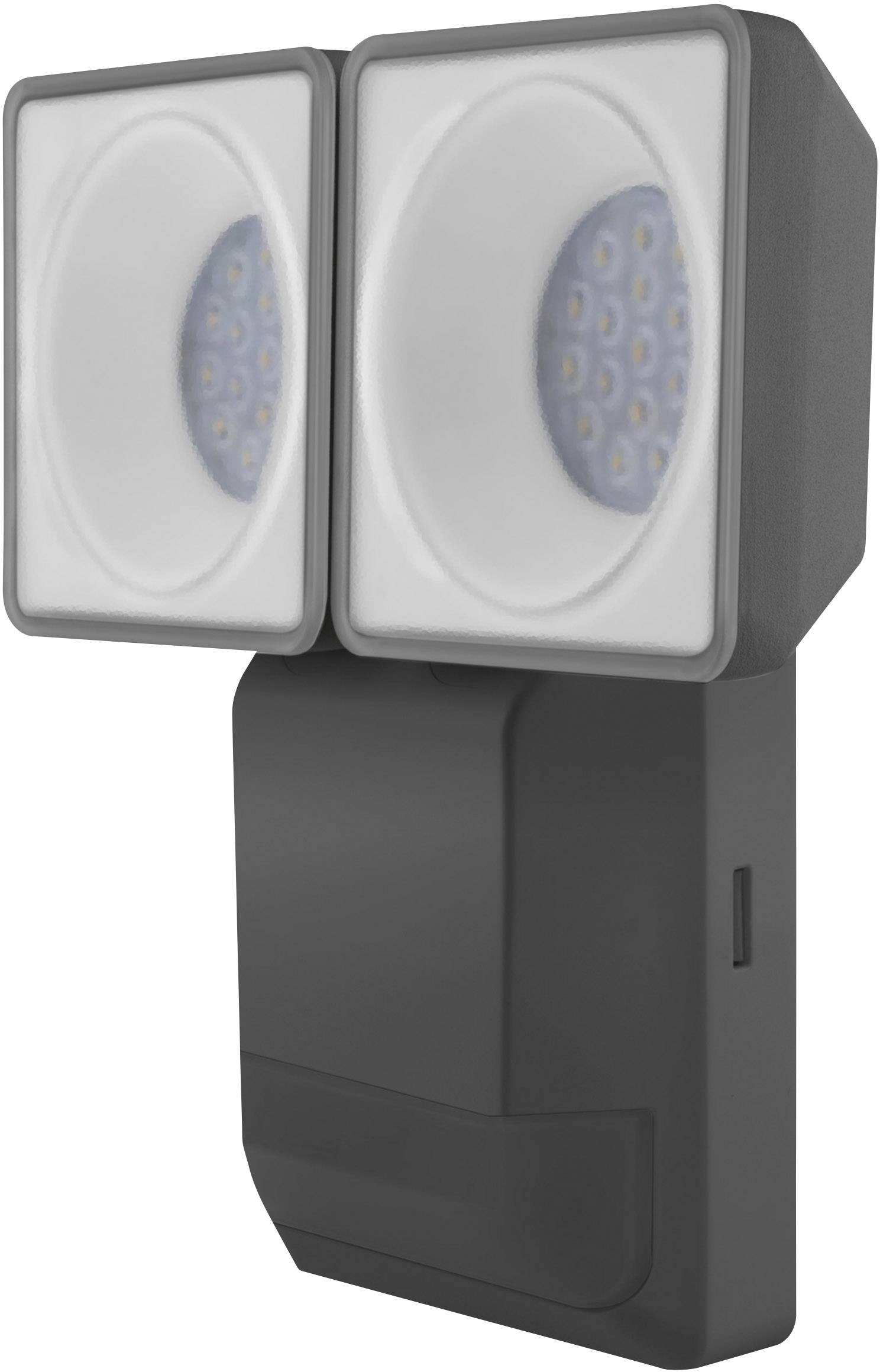 'Two rectangular LED floodlights with black housing, designed for exterior lighting.'