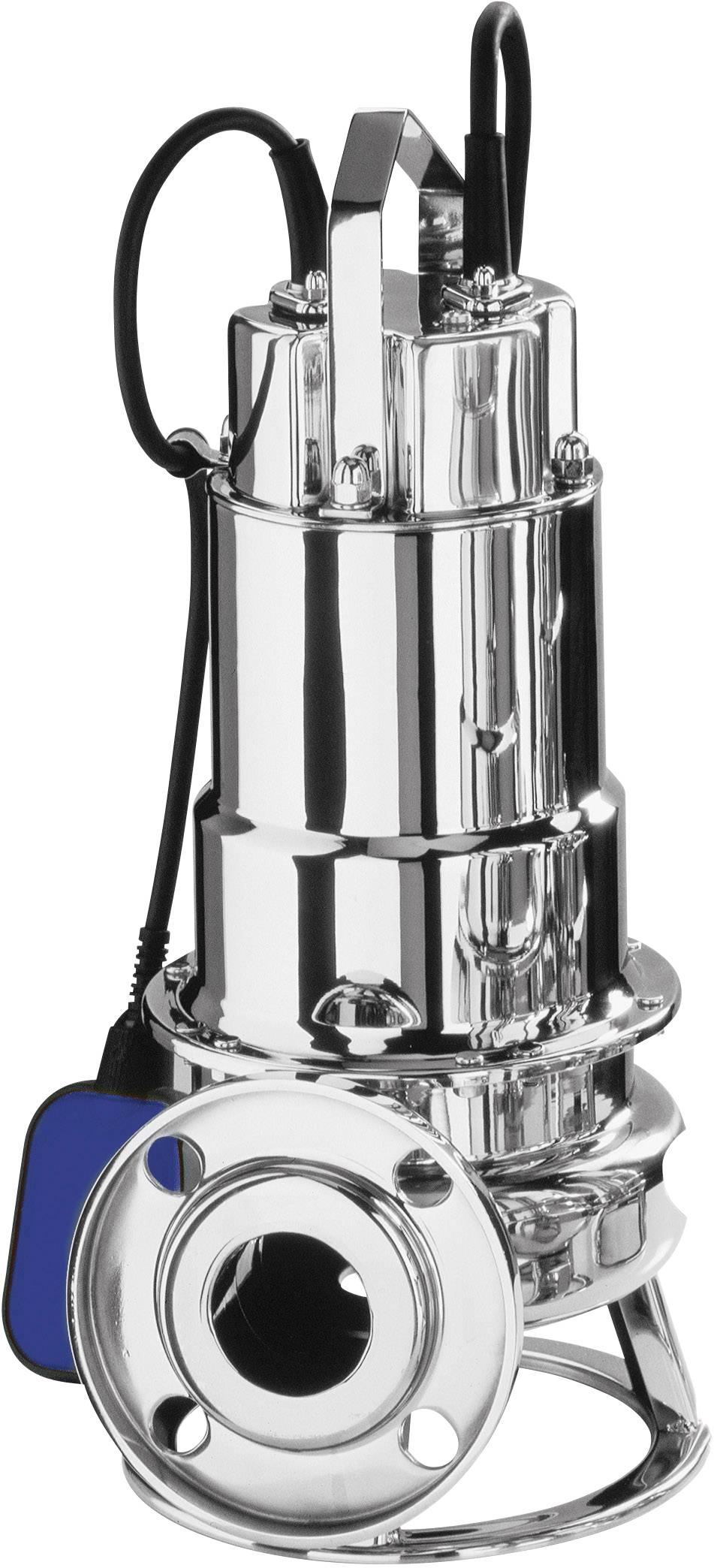 Stainless steel submersible pump with cable and circular opening, suitable for use in water circulation systems or drainage applications.
