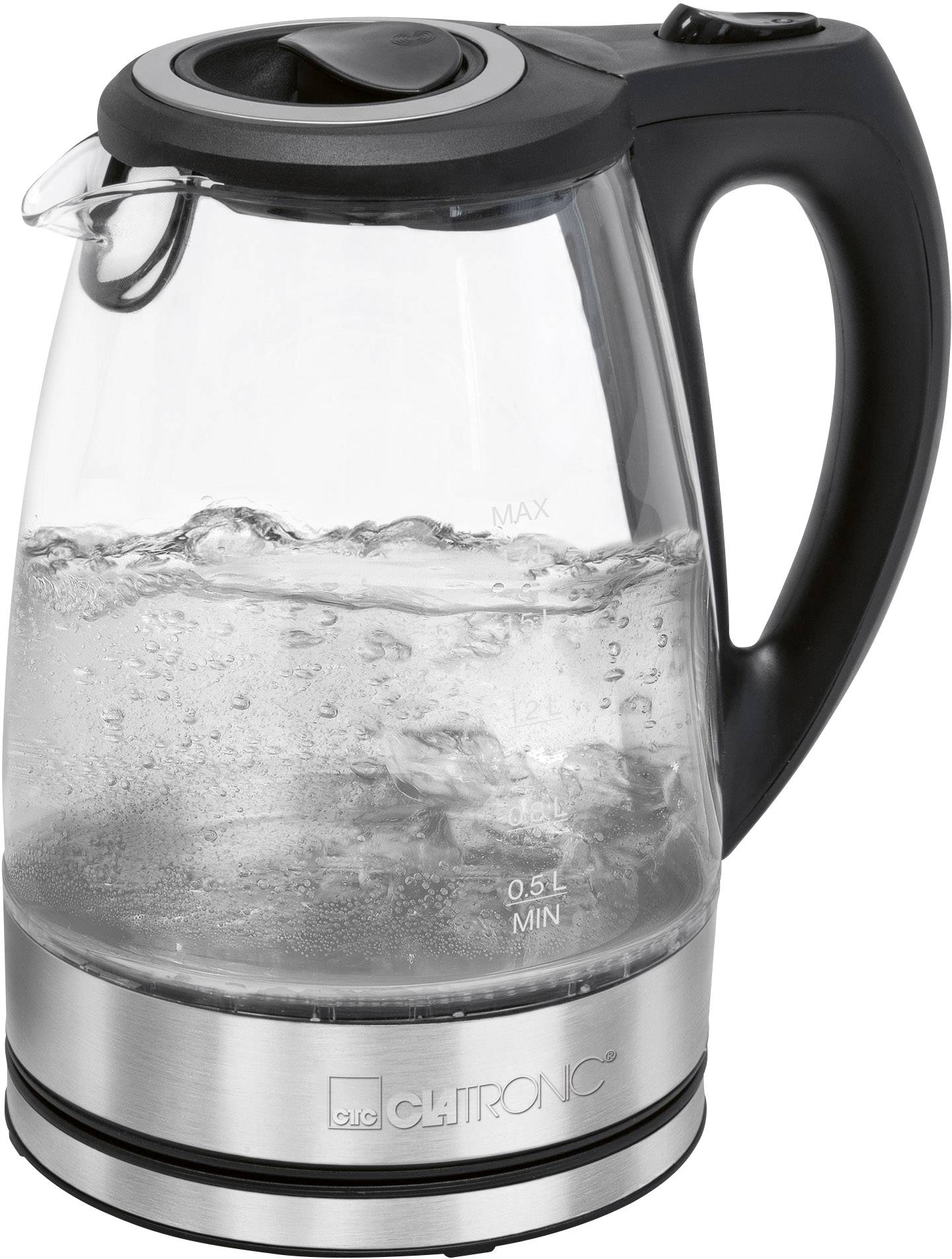 Clatronic WKS 3744 G Kettle Stainless steel, Glass Capacity: 1.7 l