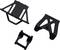 Three black-painted metal parts, presumably accessories or spare parts for a vehicle, on a white background.