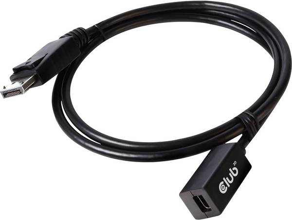 club3D DisplayPort / Mini DisplayPort Adapter cable DisplayPort plug, Mini DisplayPort socket 1.00 m Black CAC-1120 DisplayPort cable