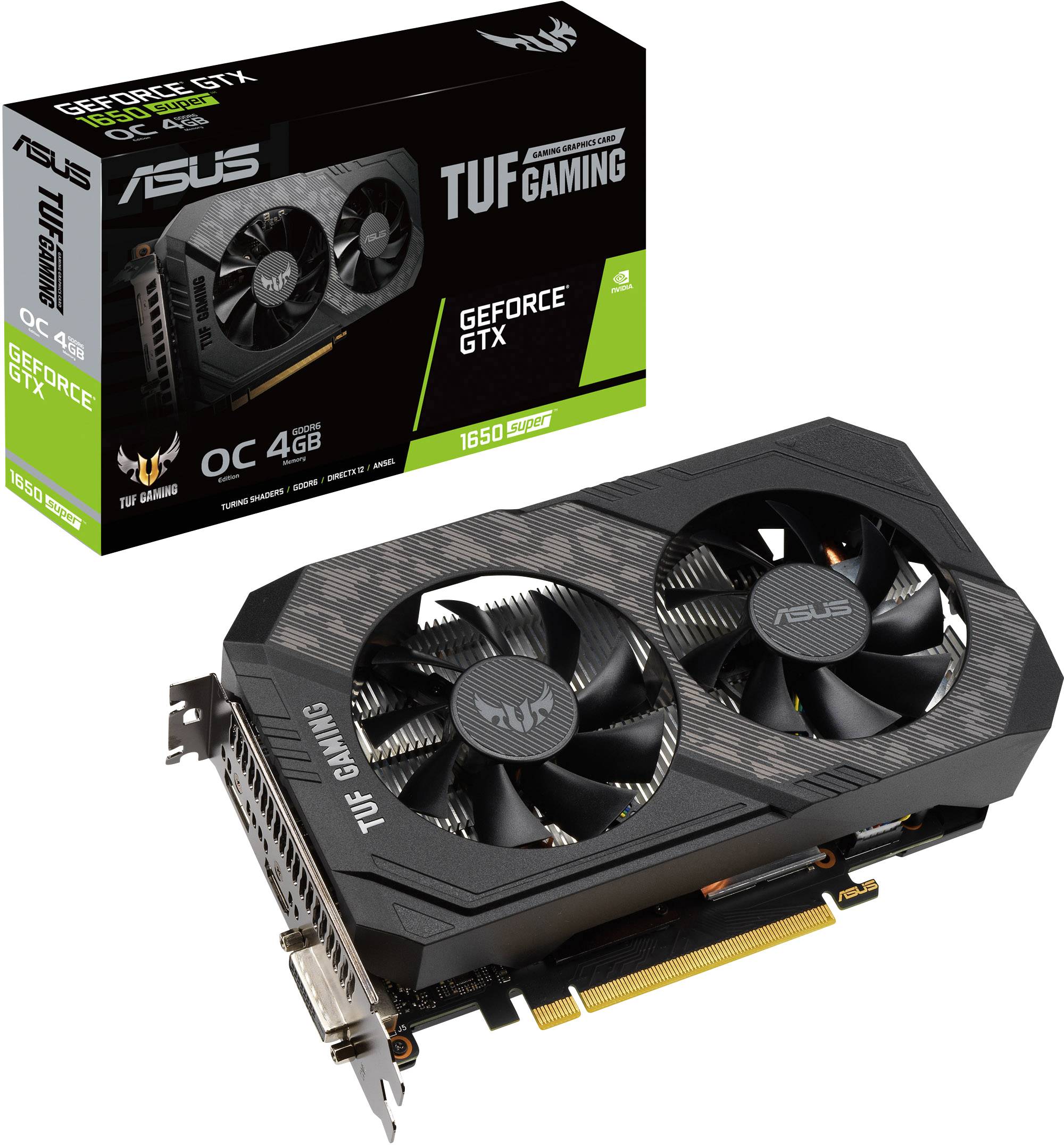 Asus GPU Nvidia GeForce GTX1650 SUPER Gaming Overclocked 4 GB GDDR6 RAM PCIe x16 HDMI™, DVI, DisplayPort