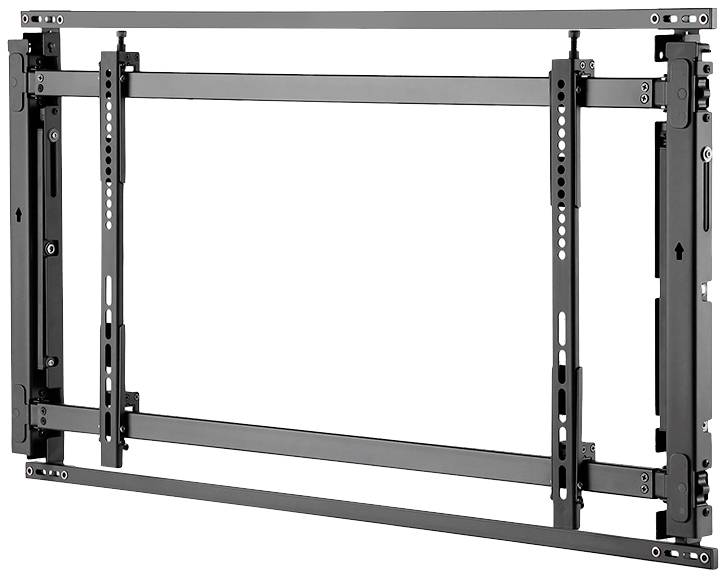Metal wall-mounting frame, suitable for screens of varying sizes and formats, adjustable with mounting brackets.