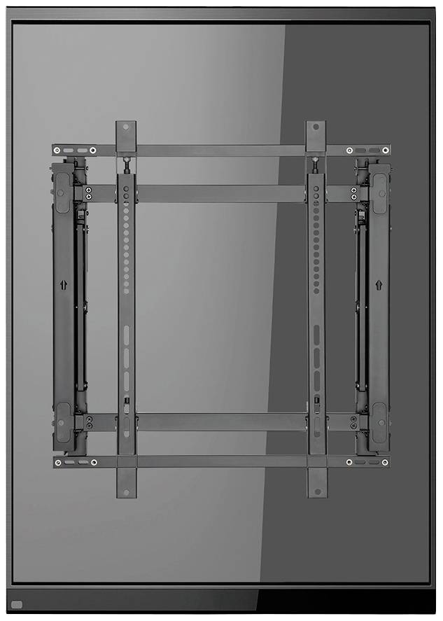 Wall mount for a screen, showing a metal structure for securing large screens to walls.