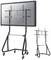 Mobile, height-adjustable trolley with mounting for a large screen, ideal for presentations and flexible use.