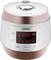 A silver and rose gold multifunctional rice cooker with a digital display showing the time '12:00'.