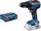 Bosch cordless drill with blue toolbox. Suitable for professional DIY work.