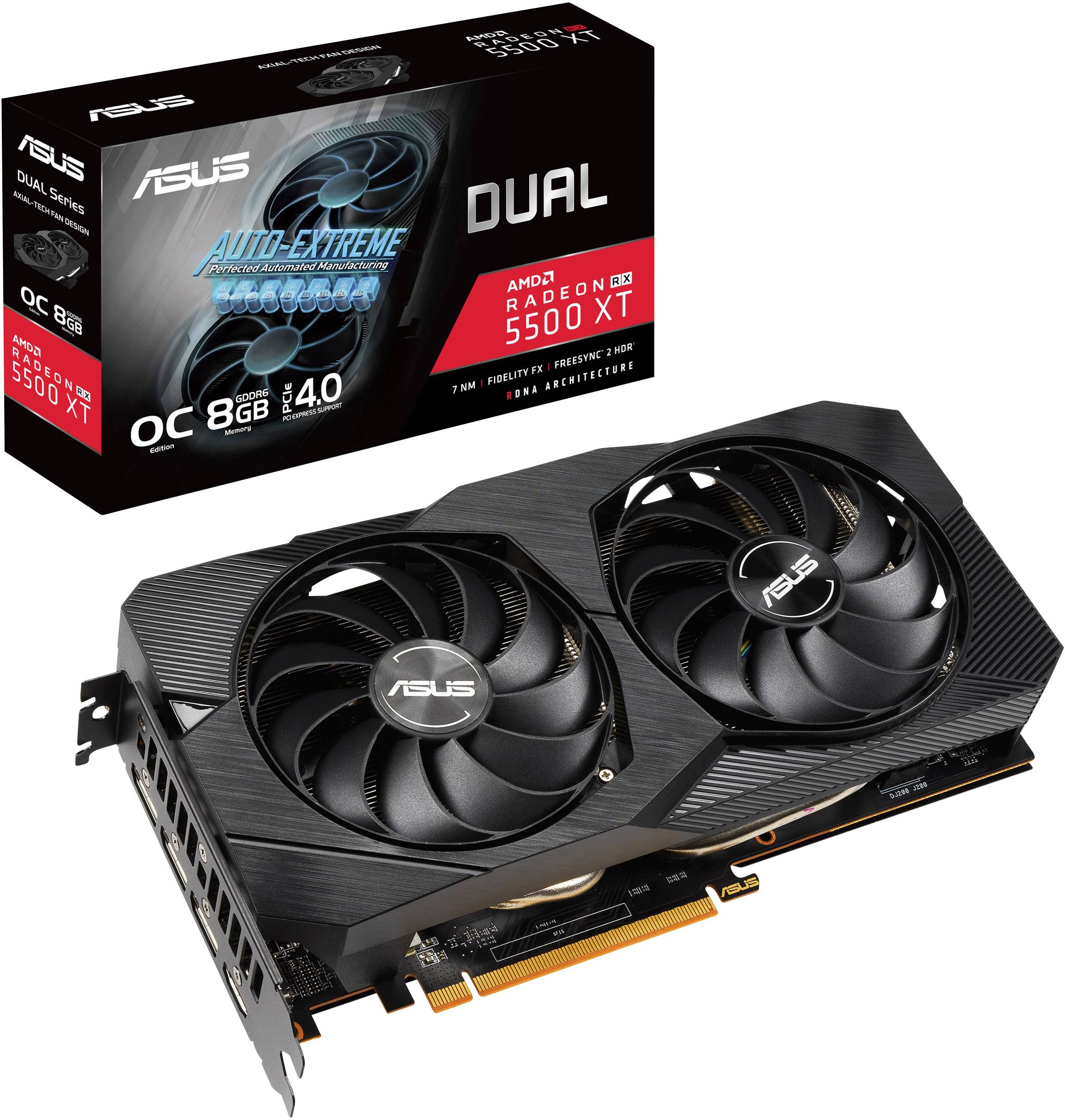 Asus GPU AMD Radeon RX 5500 XT Evo 8 GB GDDR6 RAM PCIe x16 HDMI™, DisplayPort