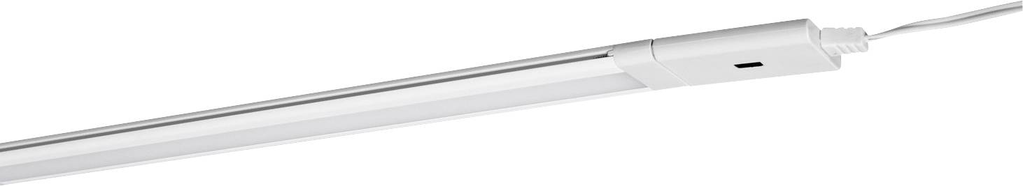 LED light bar with white housing and cable connection, suitable for illuminating work surfaces or rooms.