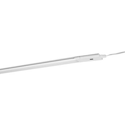 LED light bar with white housing and cable connection, suitable for illuminating work surfaces or rooms.