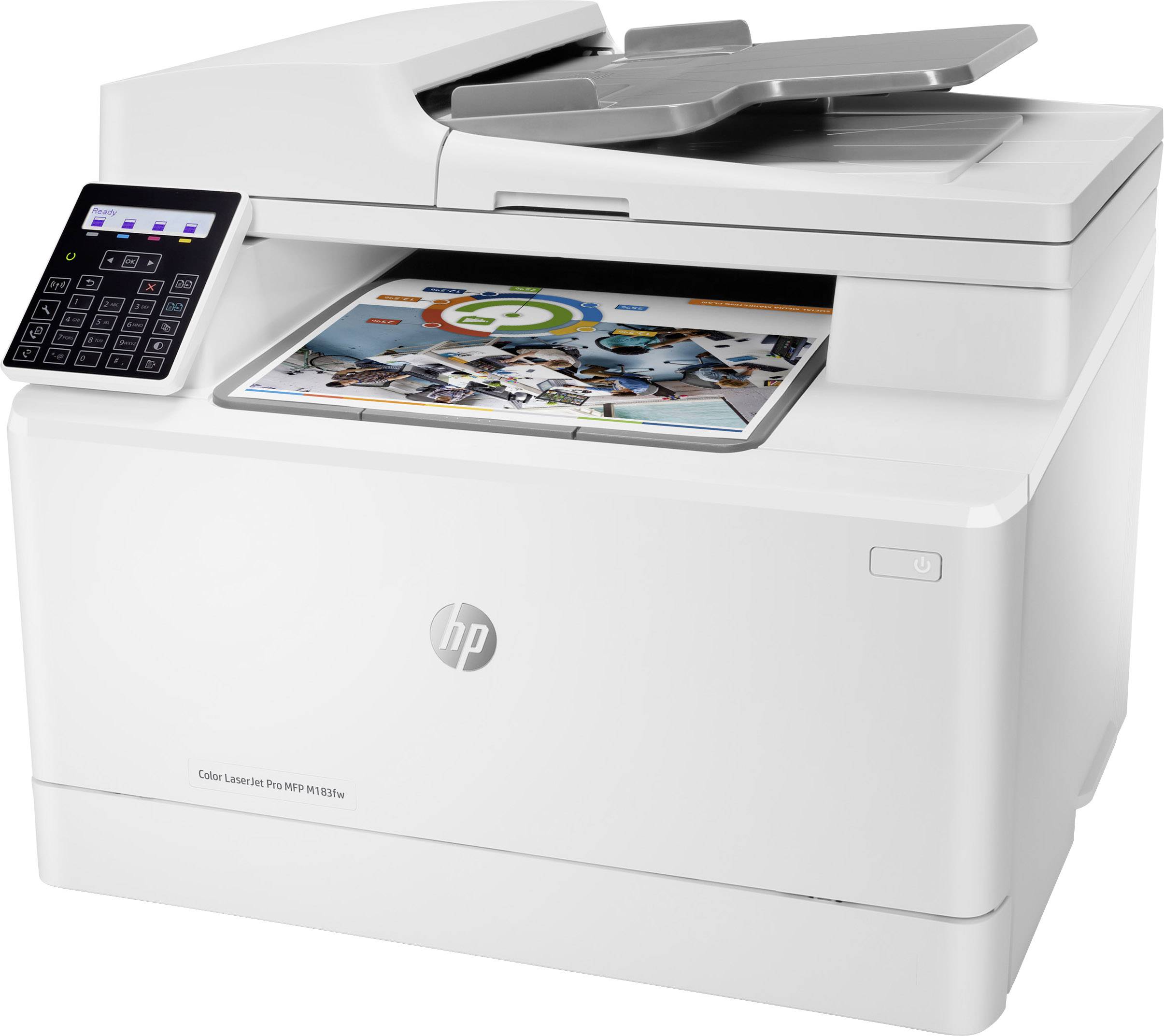 HP Color LaserJet Pro MFP M183fw Colour laser multifunction printer A4 Printer, scanner, copier, fax ADF, Wi-Fi, USB