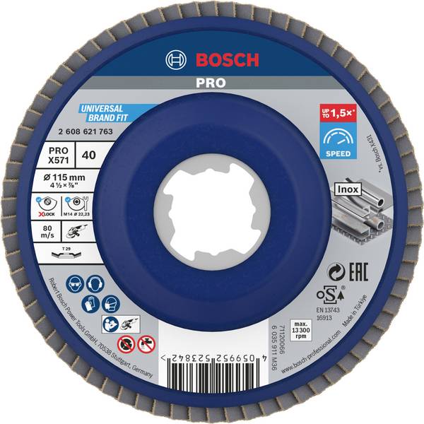 Bosch Accessories 2608621763 X-LOCK Flap disc Diameter 115 mm 1 pc(s)