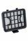 A square, black HEPA filter with a grid structure and two central handles, suitable for vacuum cleaners and air purifiers.