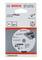 Packaging for a Bosch cutting disc 'expert for Inox', suitable for stainless steel. Displays disc dimensions, rotational speed, and safety information.
