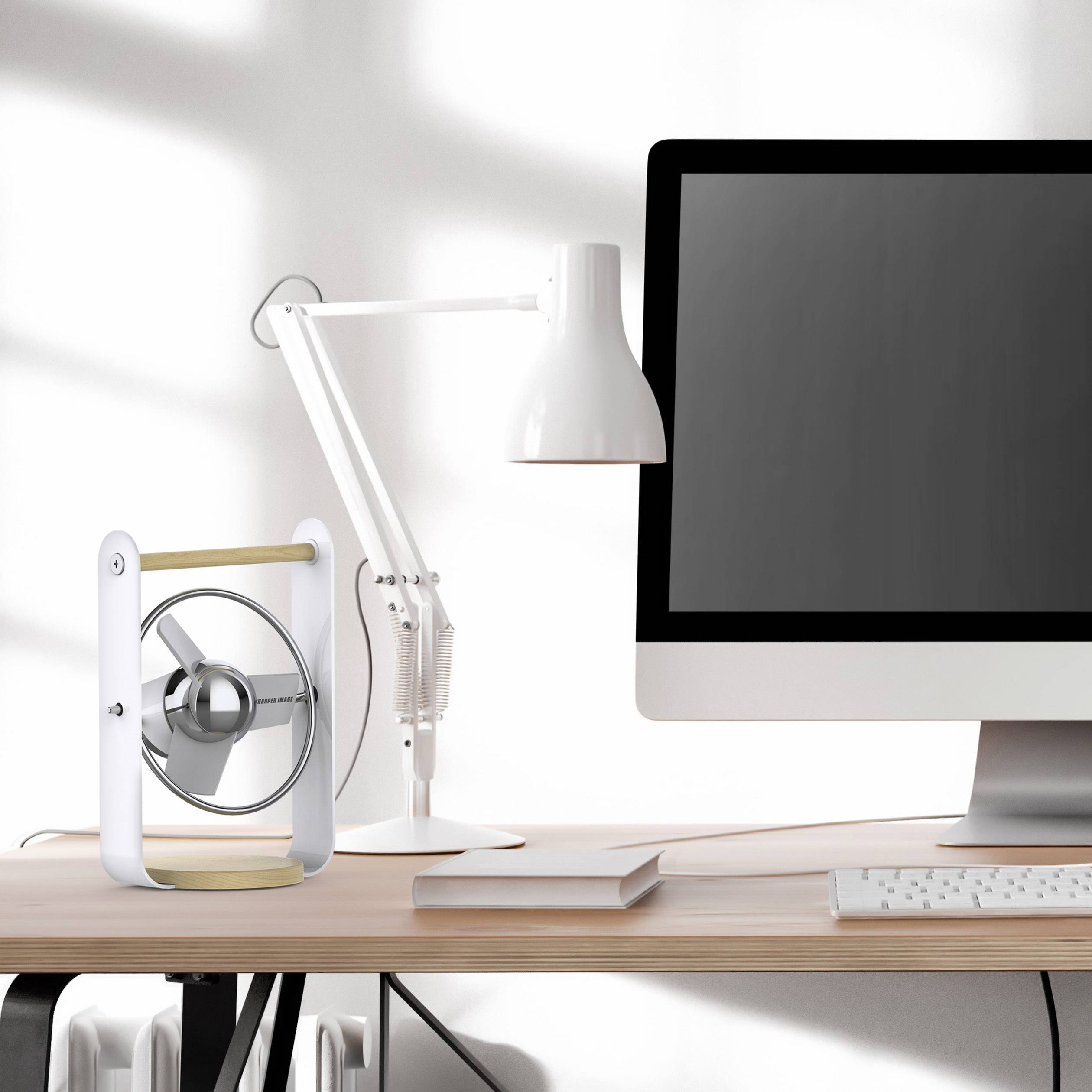 Sharper Image Image Soft Blade Usb Desk Fan White Conrad Com