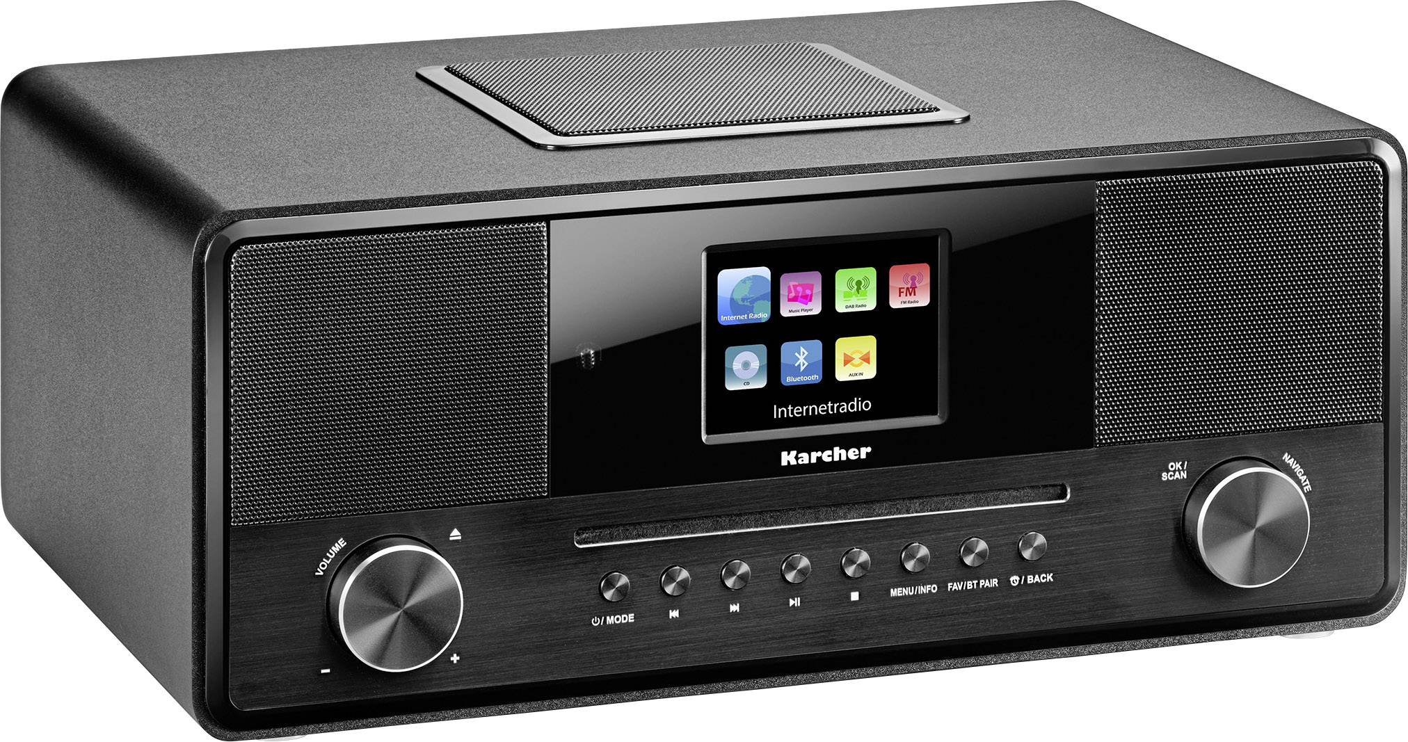 Karcher DAB 9000CDi Internet radio CD player DAB+, DAB, Internet, FM  Bluetooth, FM, Wi-Fi, USB, DAB+, DLNA, CD DLNA-com 