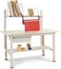 Manuflex AS1502.0001 Complete packing table PACKPOOL with drawer and paper dispenser, WxDxH = 1500 x 800 x 760-870 mm Grey, Green