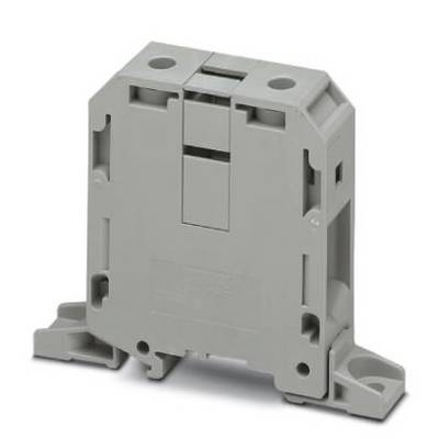 Grey plastic enclosure for electrical connections, with sturdy side feet for mounting on a surface.